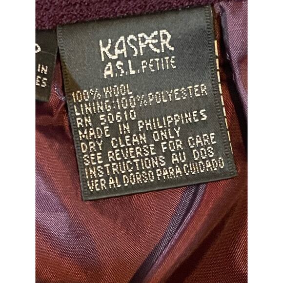 Kasper ASL Vintage Plum Purple Wool Skirt 14 Petite - Picture 6 of 7